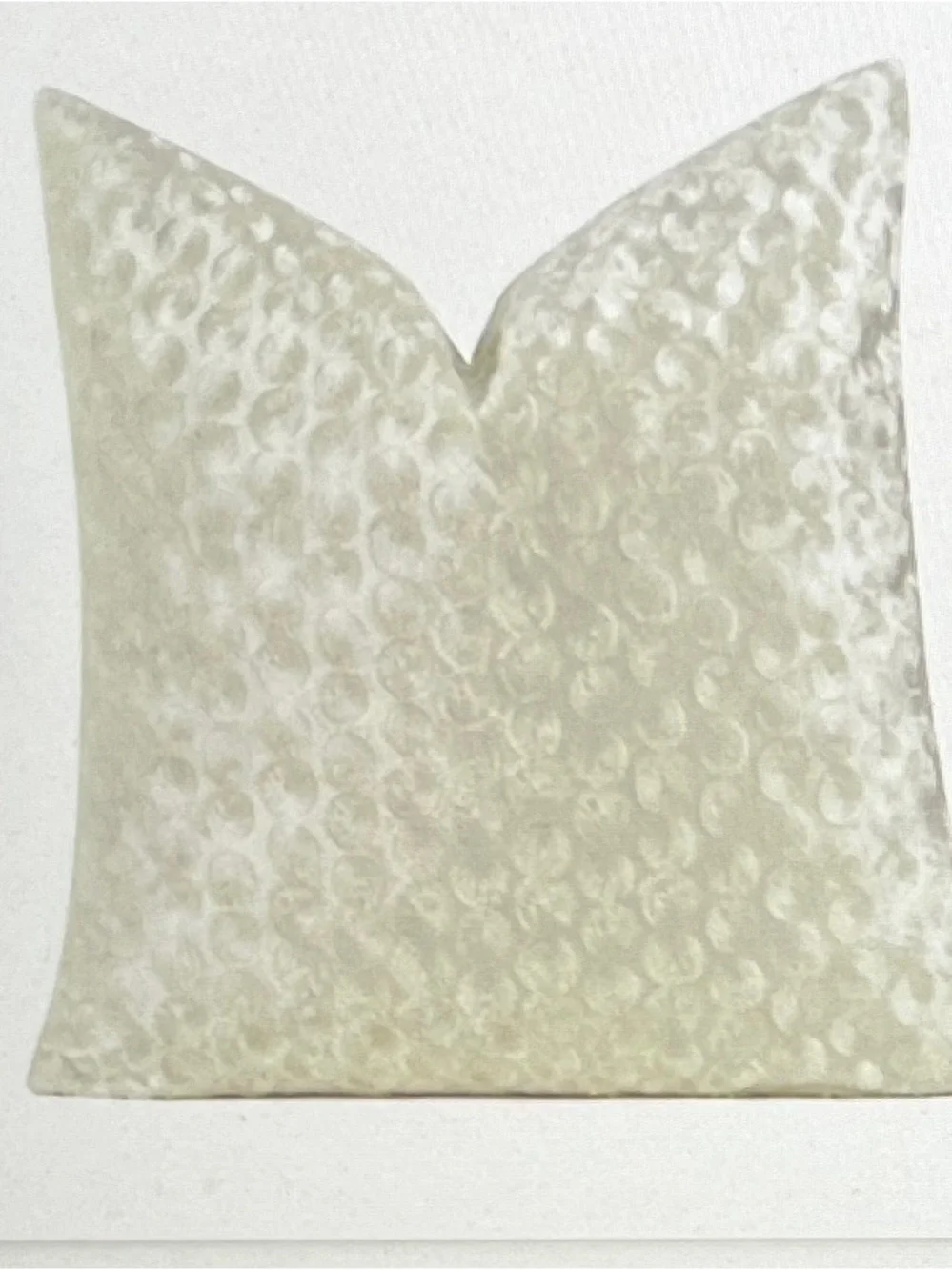 GIGIZAZA Ivory Cream 20x20 Pillow Covers Set Of 2, Velvet Polka Dot 861/bb8-1